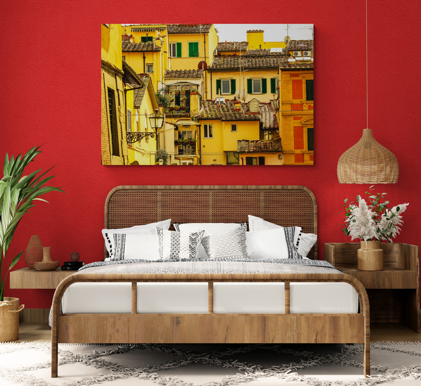 Printed canvas · High quality · Yellow houses · Wall art