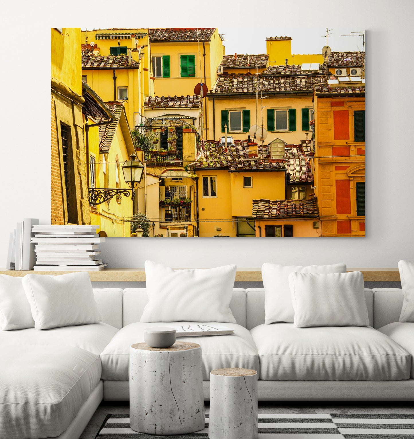 Printed canvas · High quality · Yellow houses · Wall art