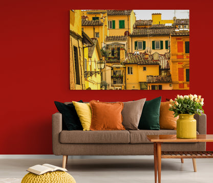 Printed canvas · High quality · Yellow houses · Wall art