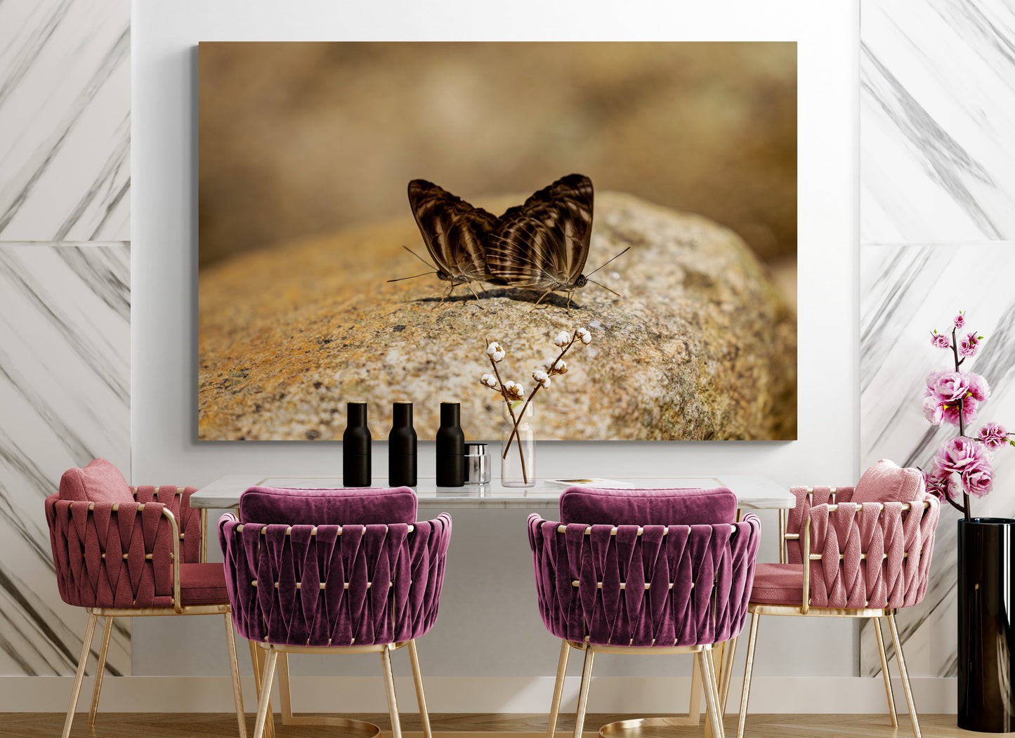 Printed canvas · High quality · Butterflies in nature · Wall art