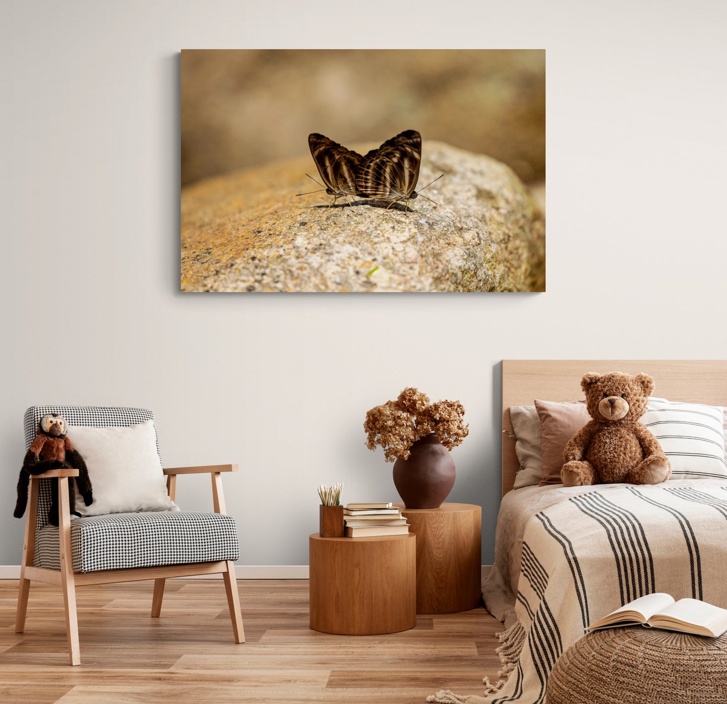 Printed canvas · High quality · Butterflies in nature · Wall art