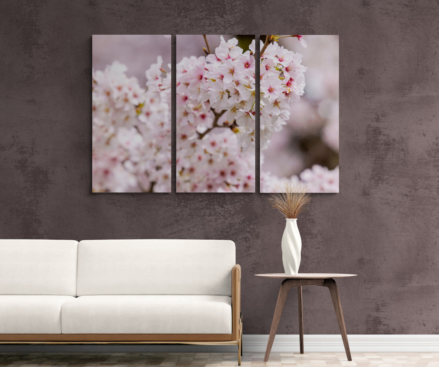 Printed canvas · High quality · Pink Japanese cherry tree · Wall art