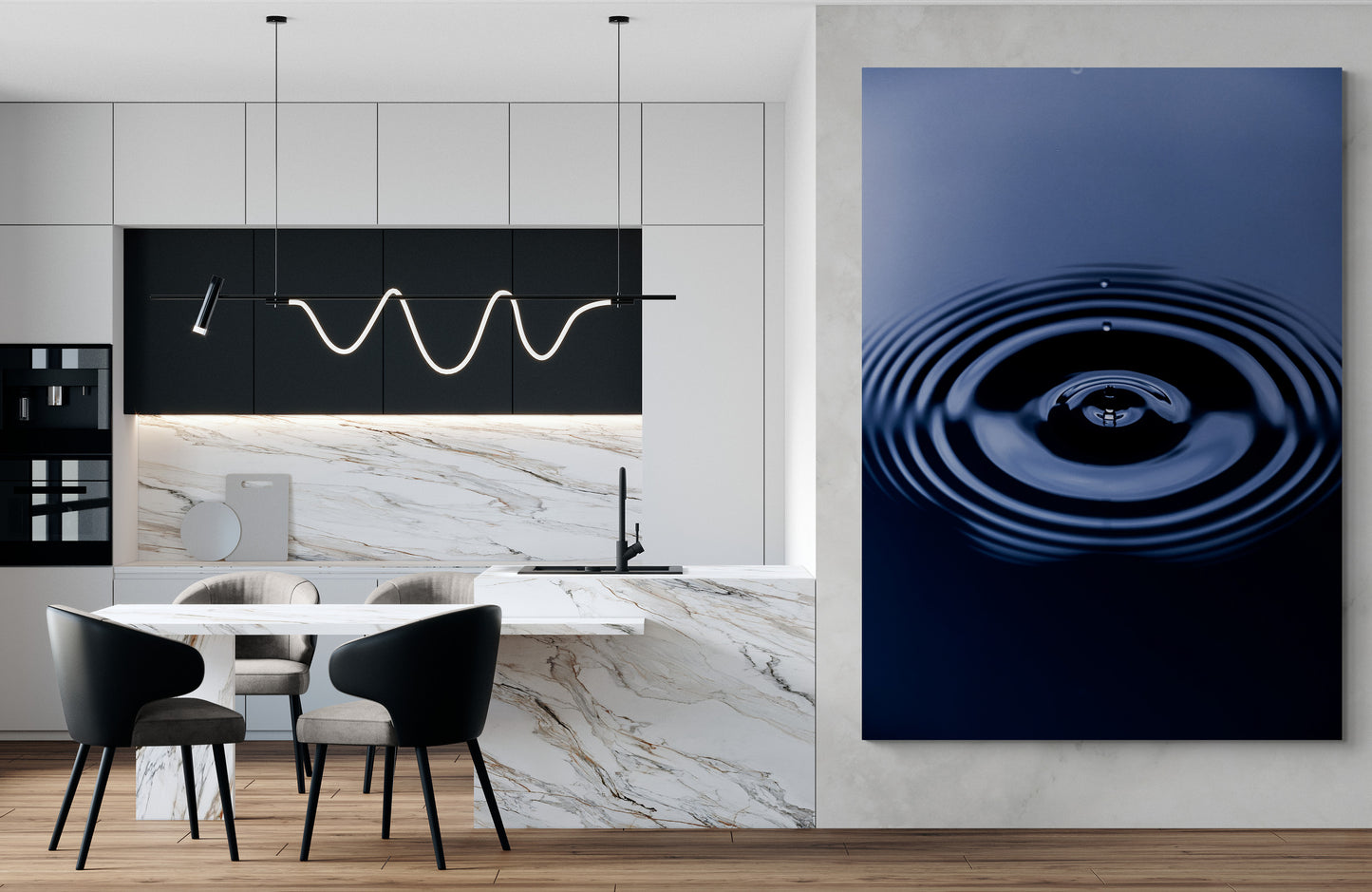 Vertical printed canvas · High quality · Water drop · Wall art