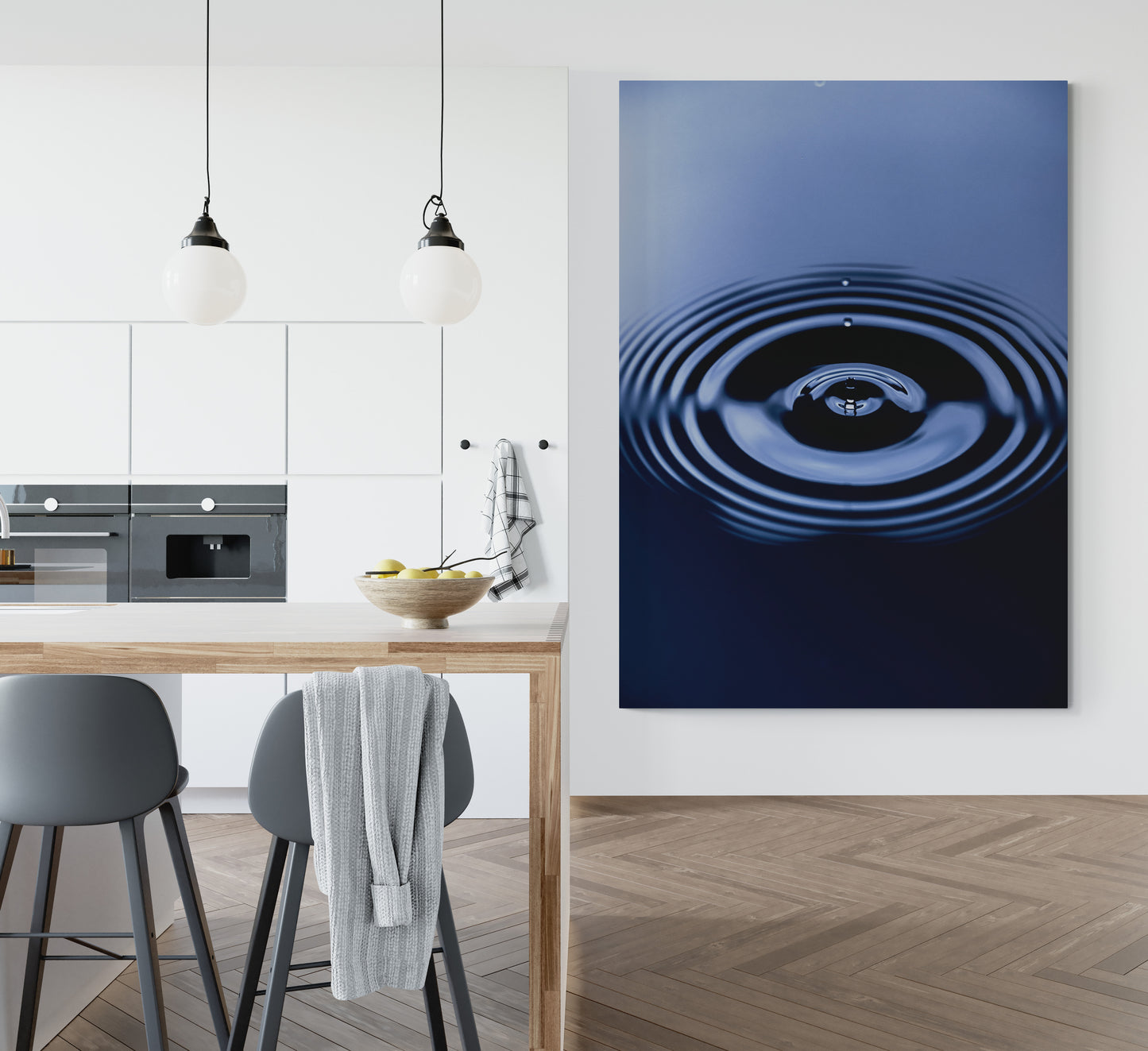 Vertical printed canvas · High quality · Water drop · Wall art