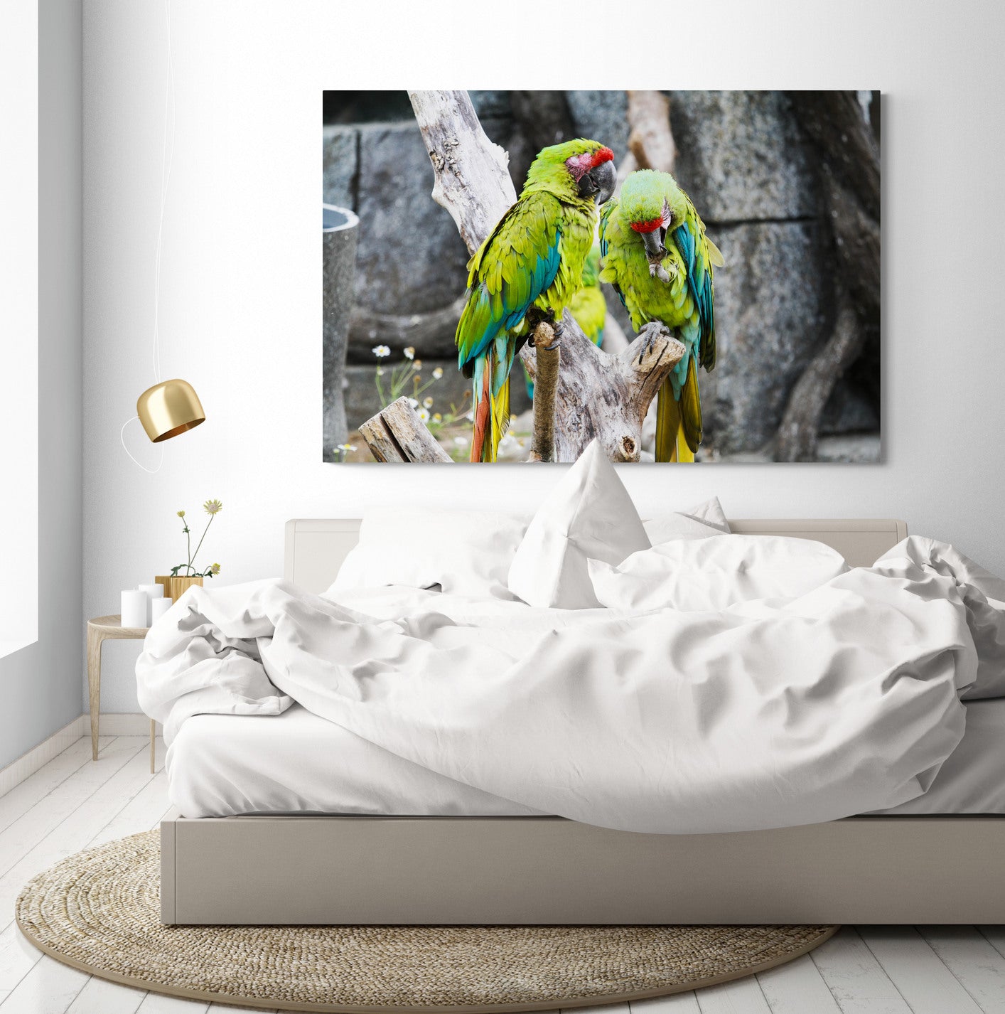 Printed canvas · High quality · Parrots · Wall art