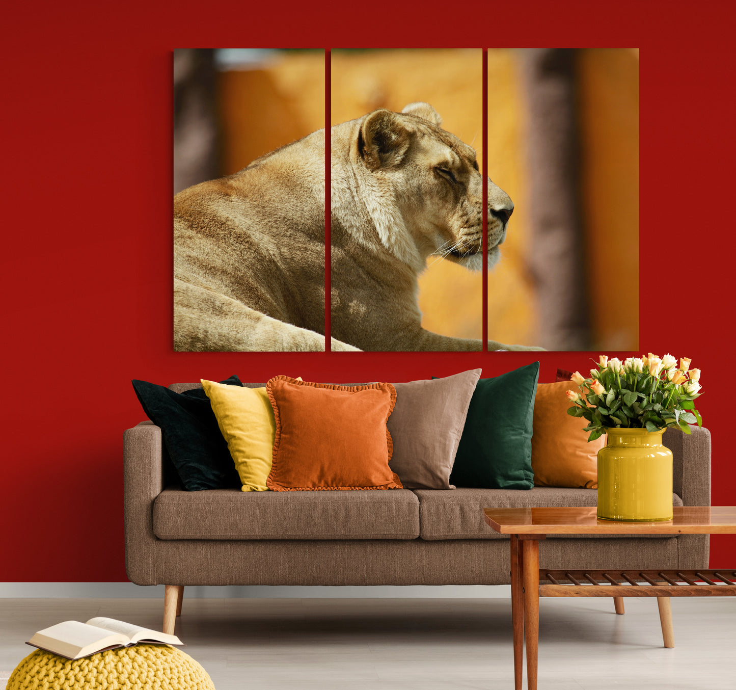 Printed canvas · High quality · Lion · Wall art