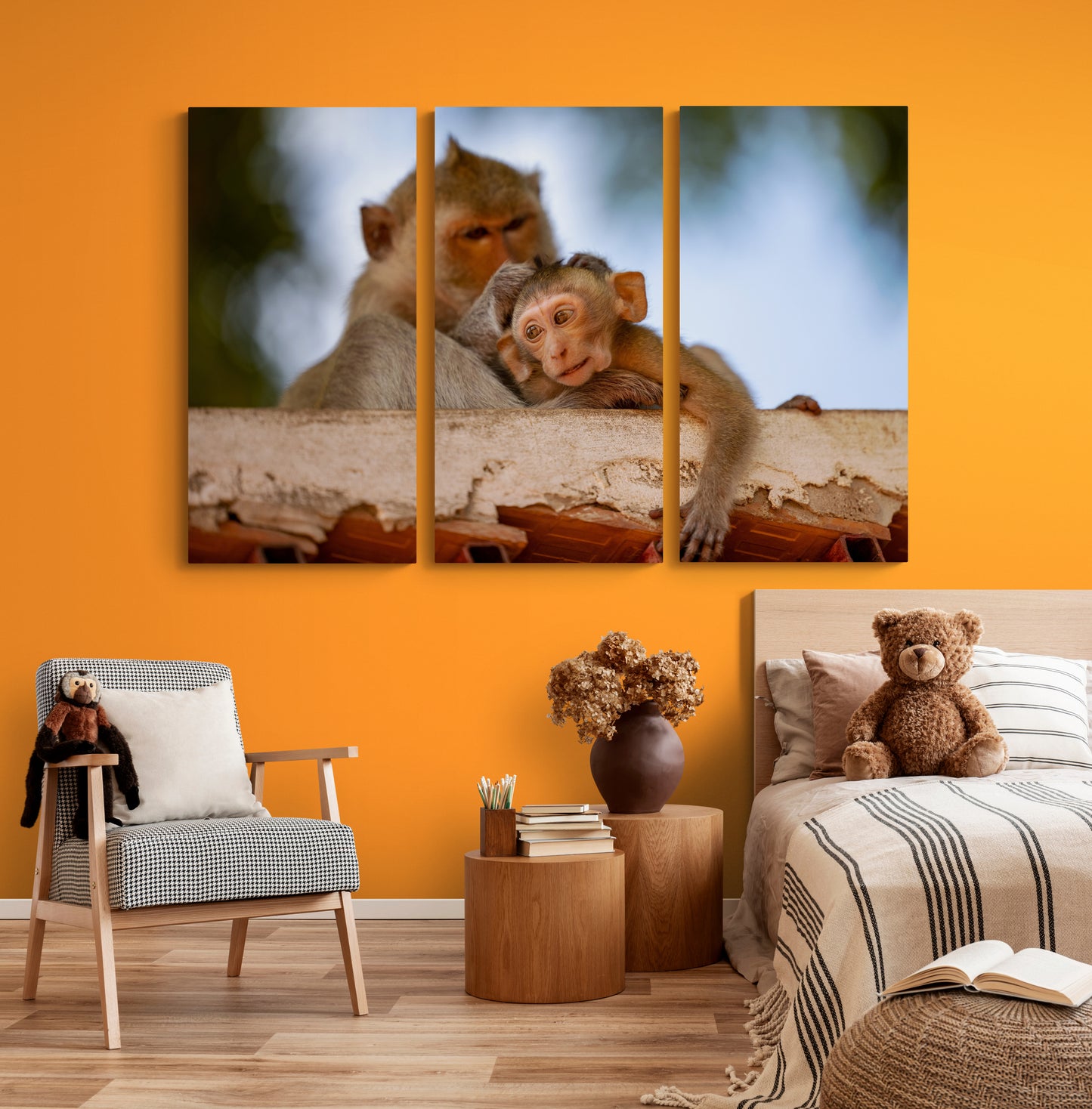 Printed canvas · High quality · Monkeys · Wall art