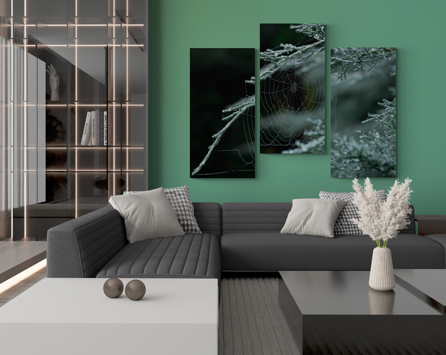 Printed canvas · High quality · Spider web · Forest · Wall art