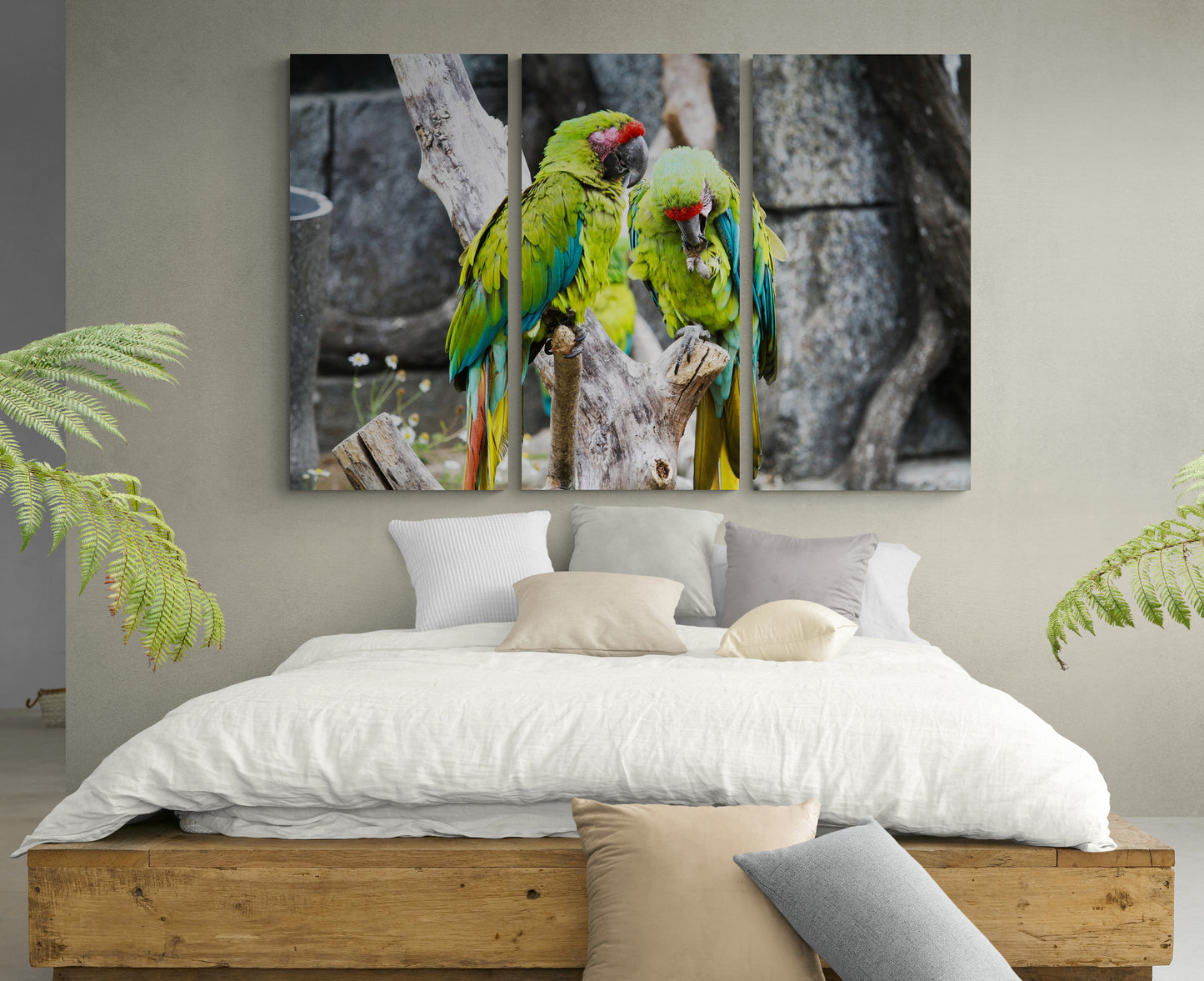 Printed canvas · High quality · Parrots · Wall art