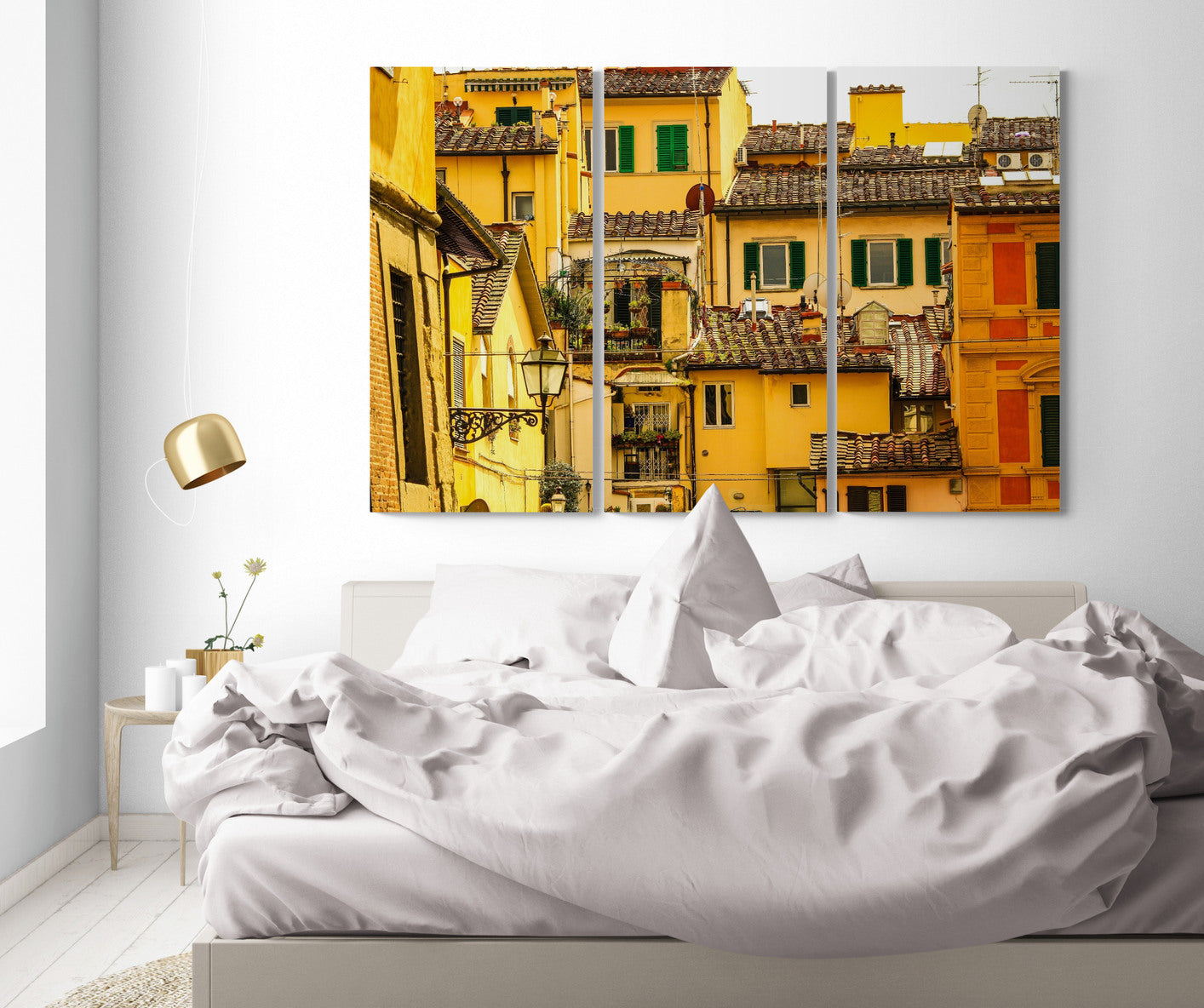 Printed canvas · High quality · Yellow houses · Wall art