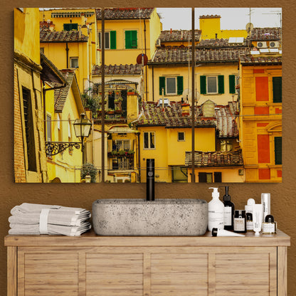 Printed canvas · High quality · Yellow houses · Wall art