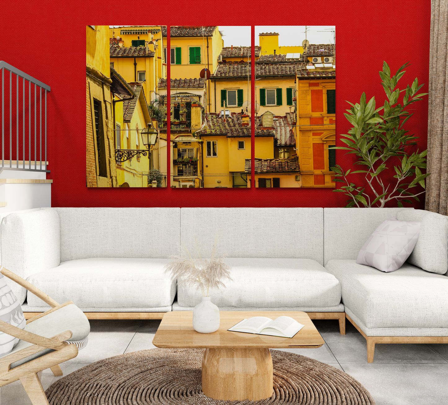 Printed canvas · High quality · Yellow houses · Wall art