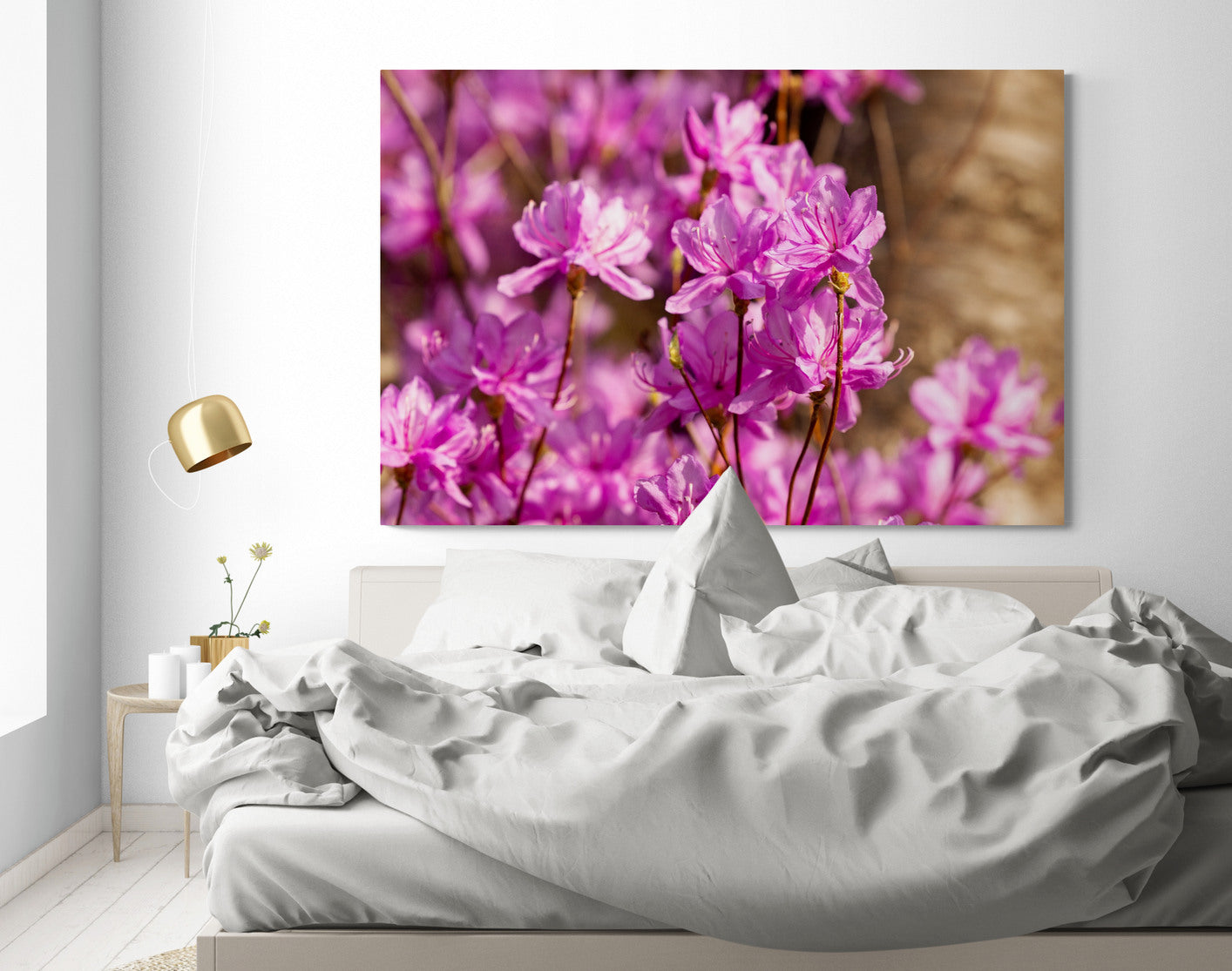 Printed canvas · High quality · Pink flowers · Wall art