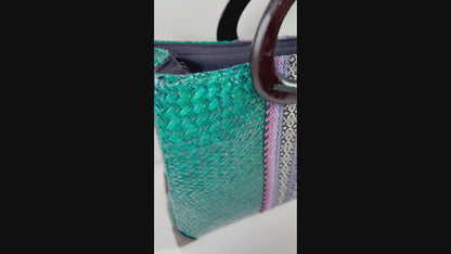 Handcrafted bamboo bag · Premium quality · MEDIUM [Turquoise]